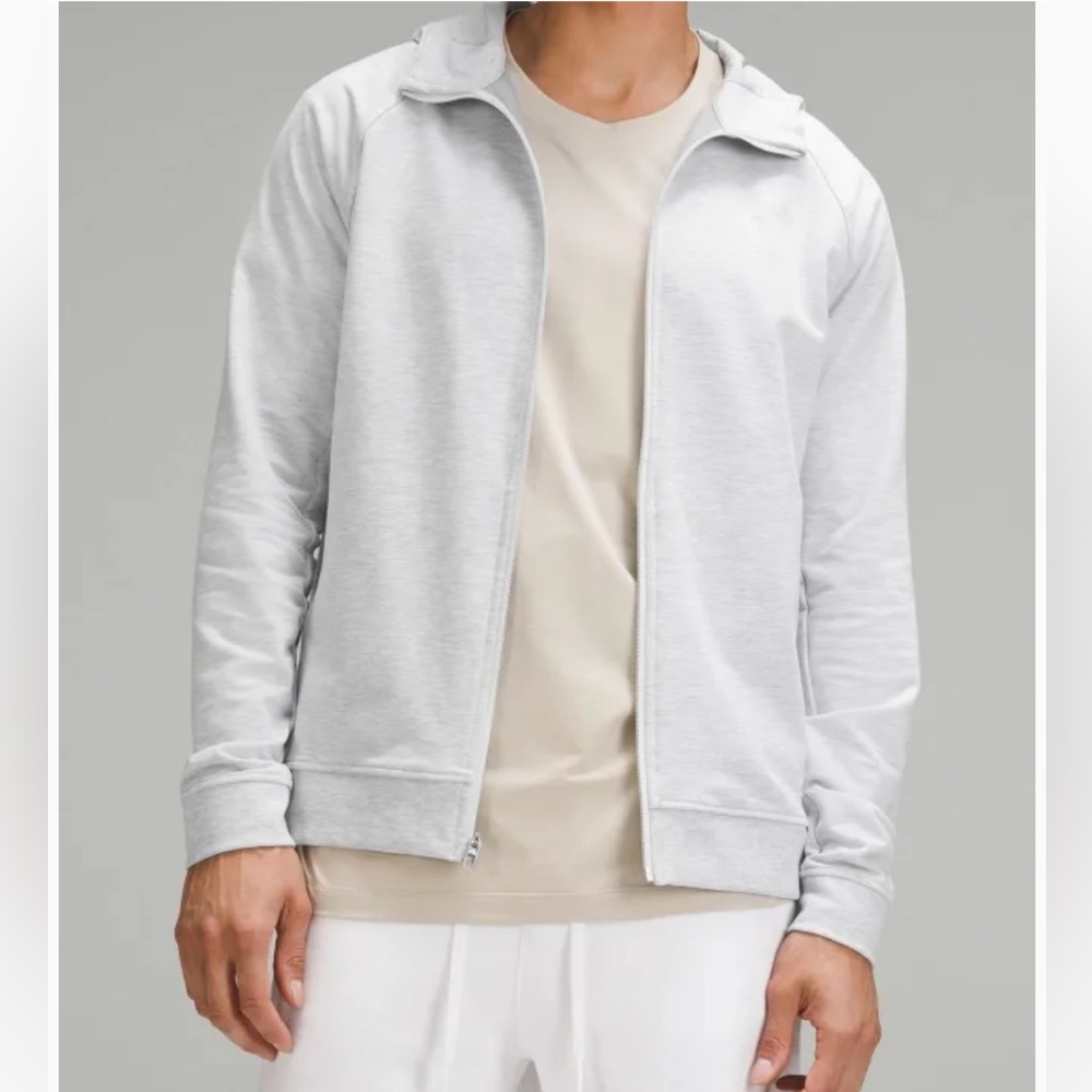 lululemon athletica Light Gray Performance Jacket with Beige Tee